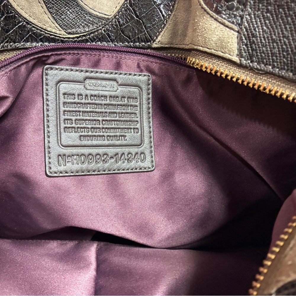 Coach Patchwork Suede Leather Chain Shoulder Bag … - image 4